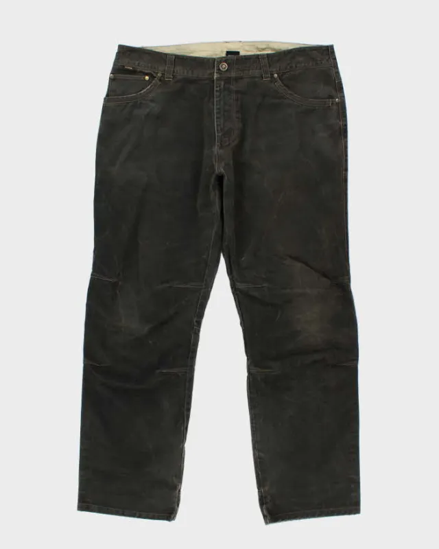 Vintage Kuhl 'Legendary' Patina Dye Wax Cotton Loose Straight Workwear Trousers - W38 L33 made by Rokit