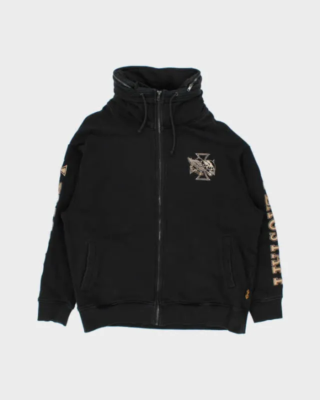 Vintage Y2K 00s Flagstaff A.M.C Motorcycle Heavyweight Stow Away Zip-Up Hoodie - XXXL sold by Rokit