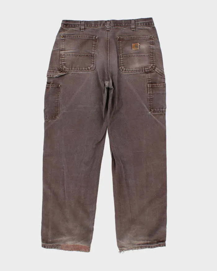 Vintage 00s Carhartt Double Front Straight Loose Faded Workwear Trousers - W34 L31 sold by Rokit product image thumbnail 2