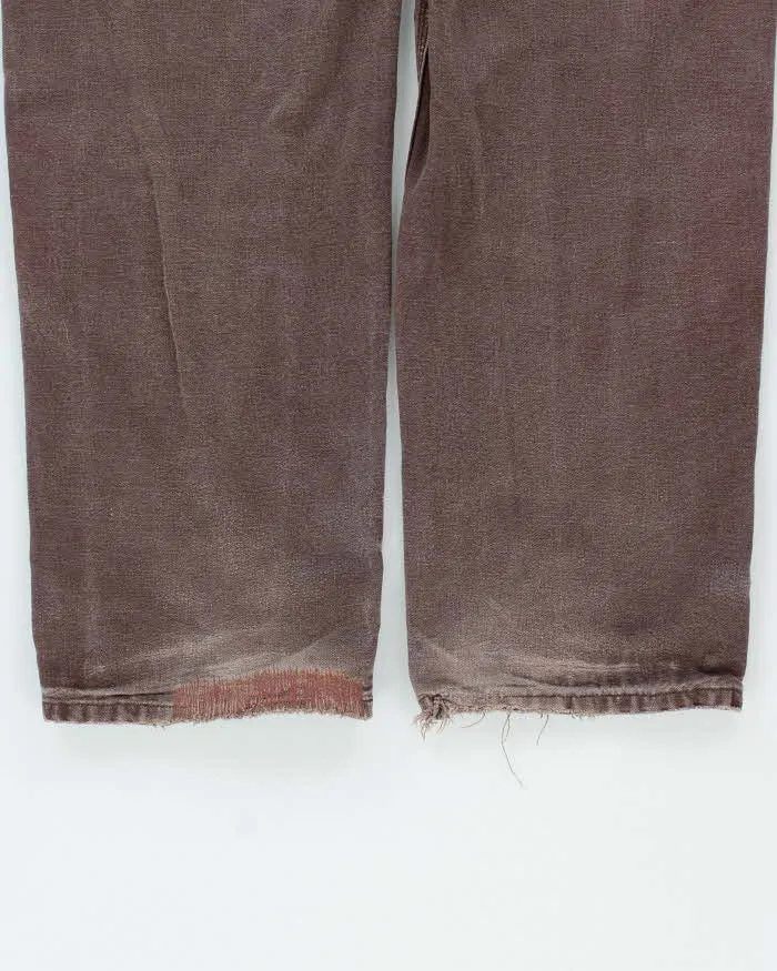 Vintage 00s Carhartt Double Front Straight Loose Faded Workwear Trousers - W34 L31 sold by Rokit product image thumbnail 4