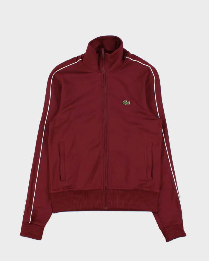 Vintage Lacoste Burgundy Heavyweight Polycotton Track Jacket - S sold by Rokit