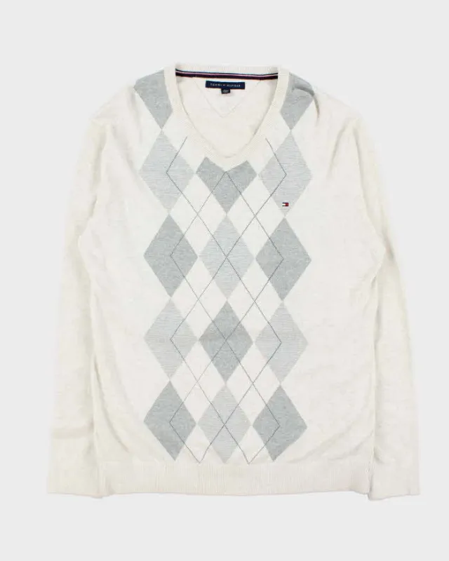 Vintage Y2K 00s Tommy Hilfiger Argyle V-Neck Knit Jumper - XXL sold by Rokit
