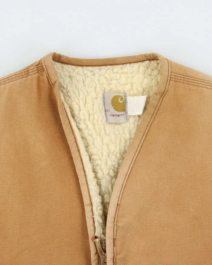 Vintage 1970s Carhartt Duck Canvas Sherpa Lined Made In USA Workwear Gilet - M sold by Rokit product image thumbnail 5