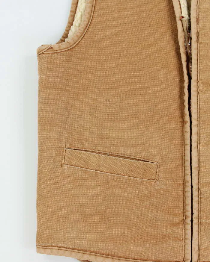 Vintage 1970s Carhartt Duck Canvas Sherpa Lined Made In USA Workwear Gilet - M sold by Rokit product image thumbnail 3