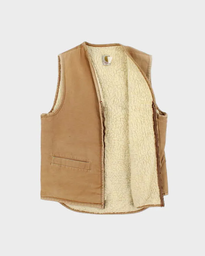 Vintage 1970s Carhartt Duck Canvas Sherpa Lined Made In USA Workwear Gilet - M sold by Rokit product image thumbnail 4