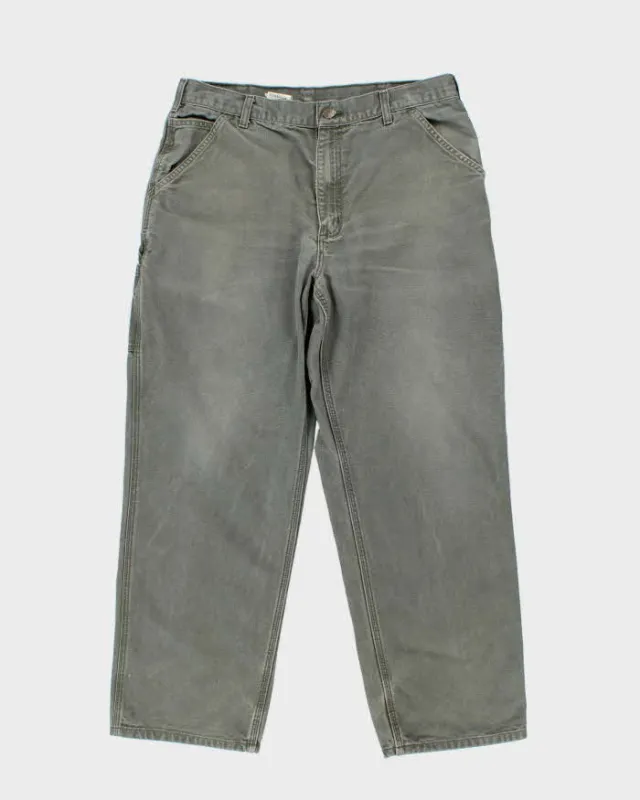Vintage 00s Carhartt B11 Moss Wide Leg Workwear Trousers - W36 L30 sold by Rokit