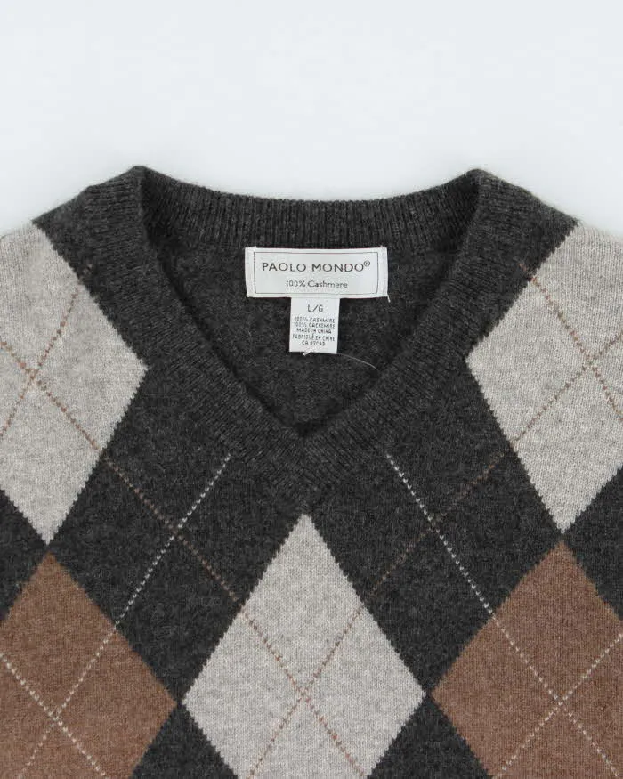 Vintage Paolo Mondo Cashmere V-neck Jumper - L sold by Rokit product image thumbnail 3