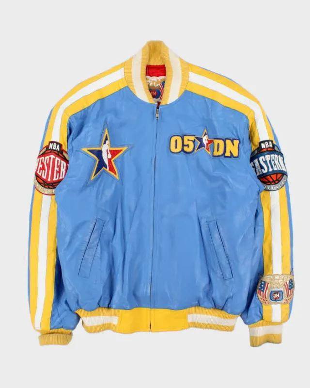 Vintage 2005 Jeff Hamilton Denver Nuggets NBA Eastern Conference Leather Bomber Jacket - S sold by Rokit