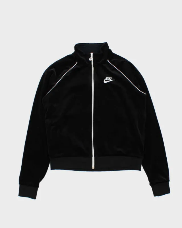 Vintage Nike Black Velour Women's Track Jacket - S sold by Rokit