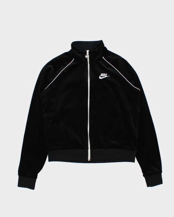 Vintage Nike Black Velour Women's Track Jacket - S sold by Rokit