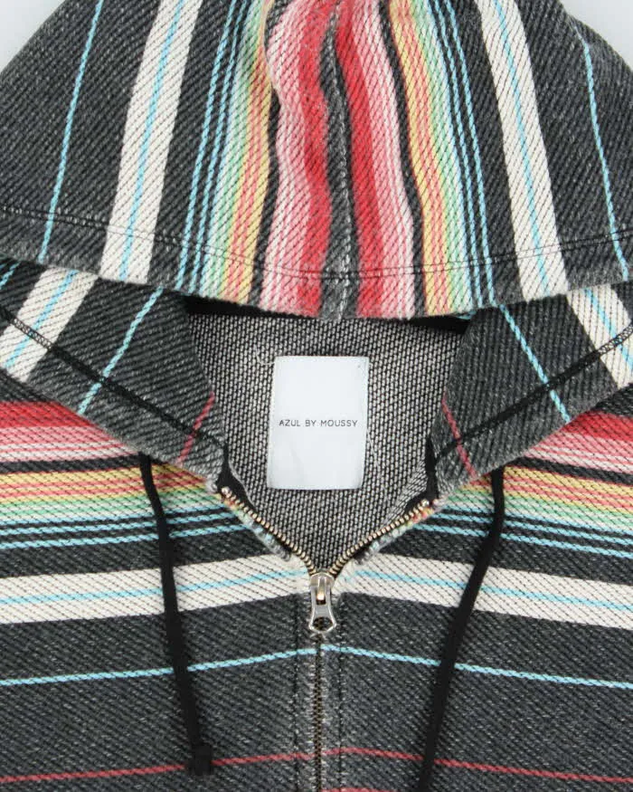 Vintage Azul By Moussy Japan Tough Cotton Striped Full-Zip Hoodie - L sold by Rokit product image thumbnail 5