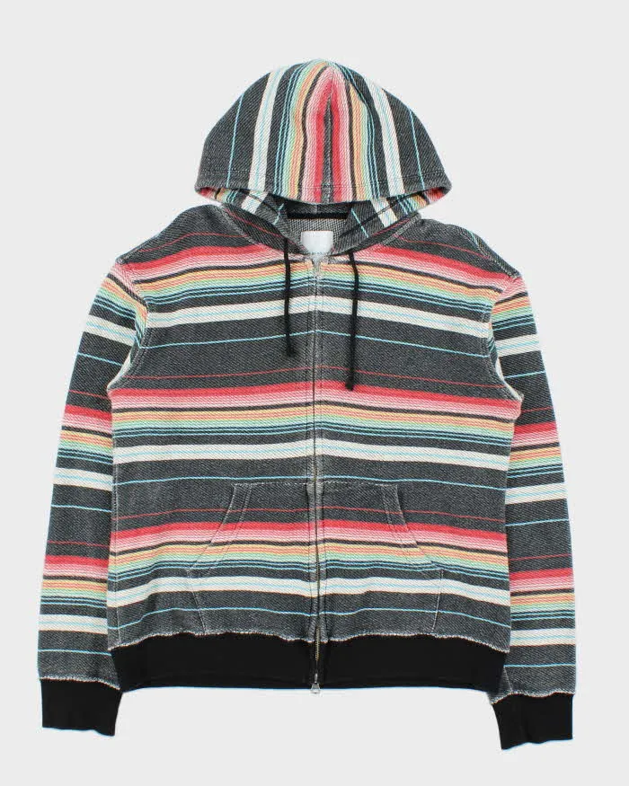 Vintage Azul By Moussy Japan Tough Cotton Striped Full-Zip Hoodie - L sold by Rokit