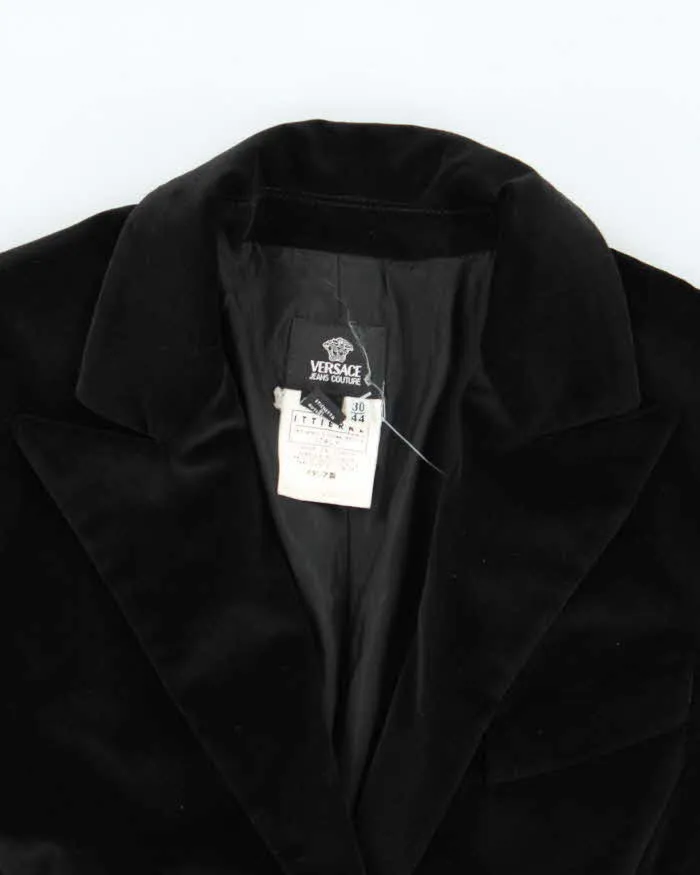 Vintage Y2K 00s Versace Jeans Couture Gold Medusa Velvet Women's Blazer - XL sold by Rokit product image thumbnail 3