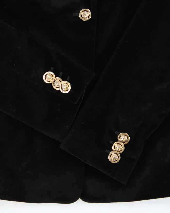 Vintage Y2K 00s Versace Jeans Couture Gold Medusa Velvet Women's Blazer - XL sold by Rokit product image thumbnail 5
