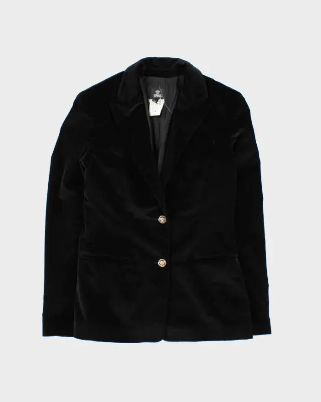 Vintage Y2K 00s Versace Jeans Couture Gold Medusa Velvet Women's Blazer - XL sold by Rokit