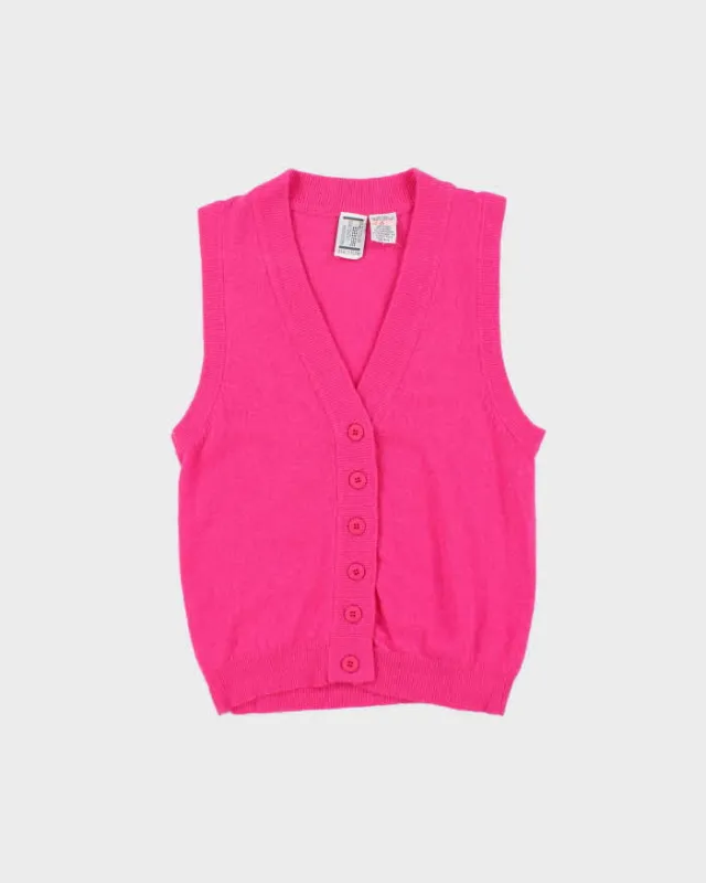 Vintage Brass Plum Wool & Angora Button-up Tank Knit - S sold by Rokit