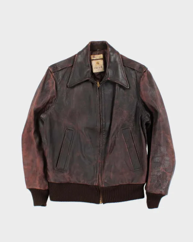 Vintage 1950s Cresco Horsehide Leather Trucker Jacket - S sold by Rokit