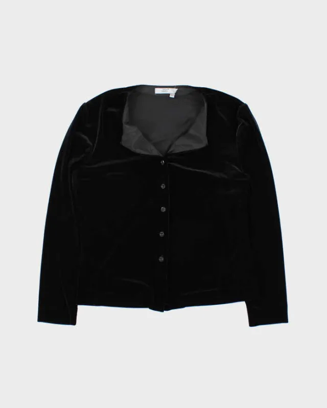 Vintage 90s Jax Velvet Button-up Top - M sold by Rokit