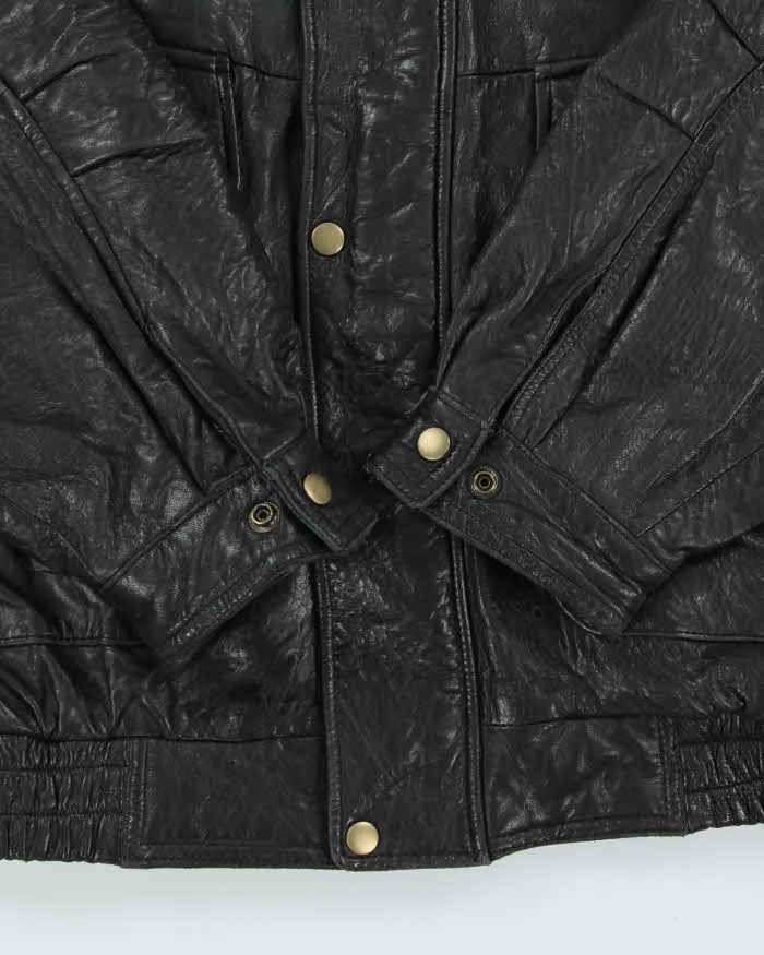Vintage 1990s Danier Thinsulate Baroque Lined Leather Flight Bomber Jacket - M sold by Rokit product image thumbnail 5