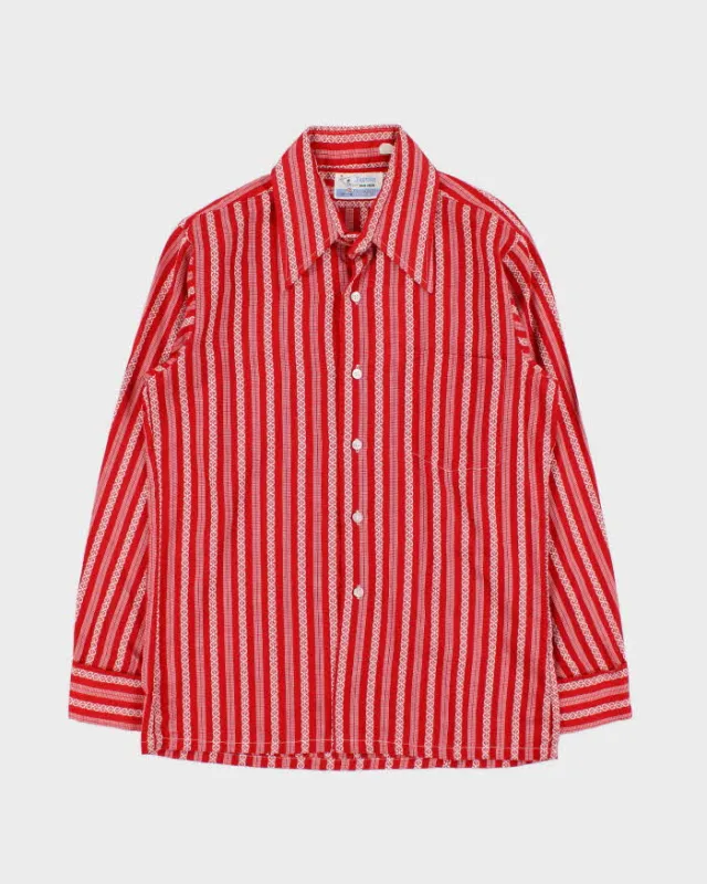 Vintage 1970's Javelin Striped Patterned Long Sleeve Western Shirt - M sold by Rokit