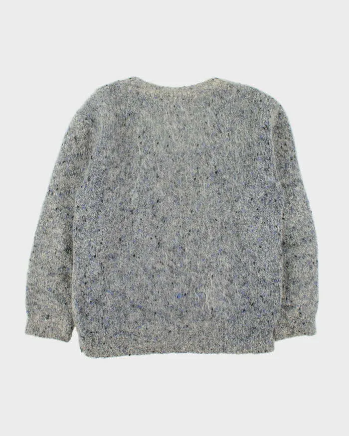 Vintage 1990s Women's Speckled Mohair Wool Chunky V-Neck Knit Jumper - M sold by Rokit product image thumbnail 2