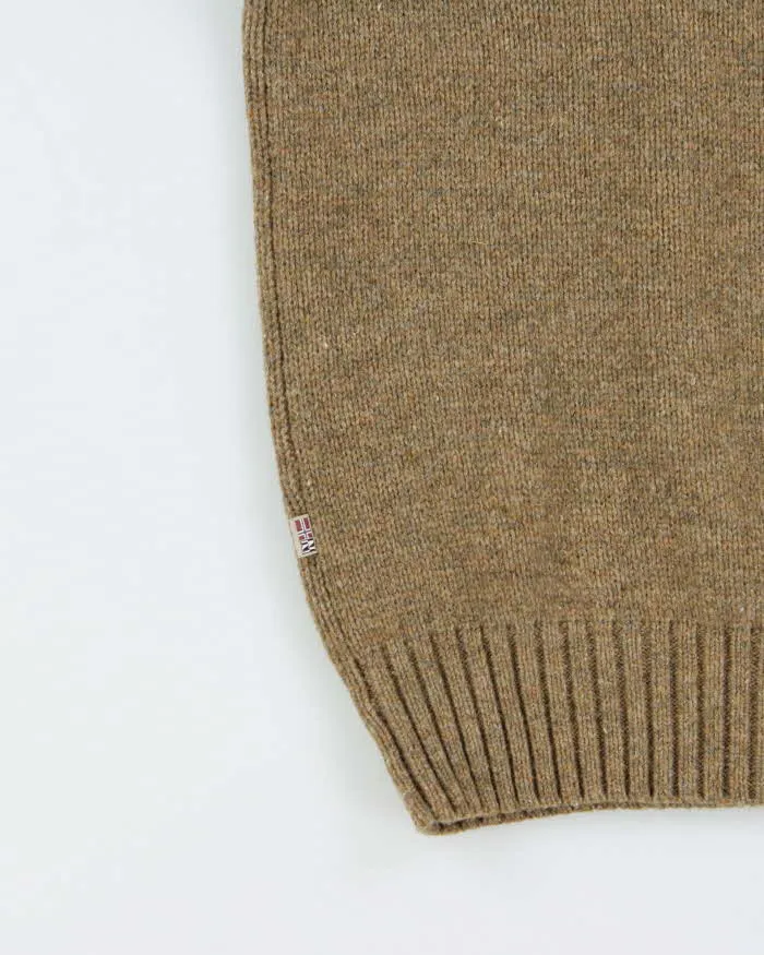 Vintage 00s Napapijri Speckled Wool Quarter-Zip Knit Jumper - L sold by Rokit product image thumbnail 5