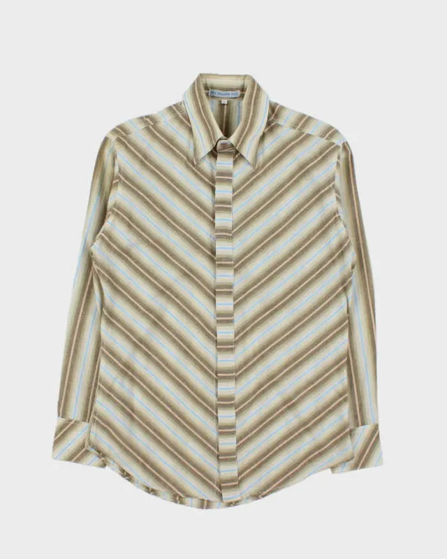 Vintage 1990s Striped Fitted Long Sleeve Shirt - L made by Rokit
