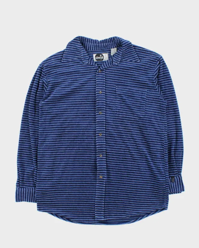 Vintage 1990s Levi's SilverTab Velour Striped Long Sleeve Shirt - M sold by Rokit