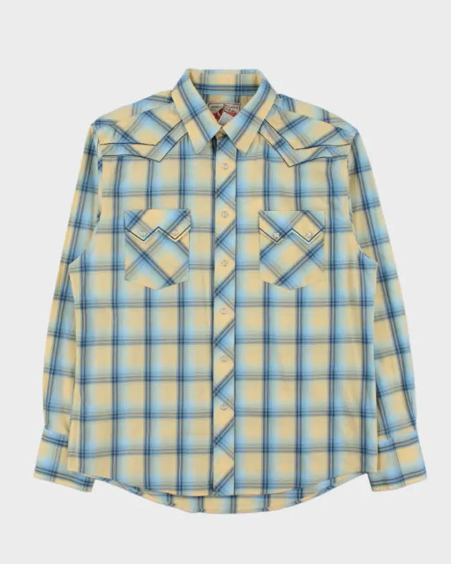 Vintage 00s Wrangler Plaid Snap Button Long Sleeve Western Shirt - L sold by Rokit
