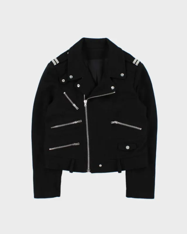 The Kooples Women's Black Wool Asymmetric Biker Jacket - L sold by Rokit