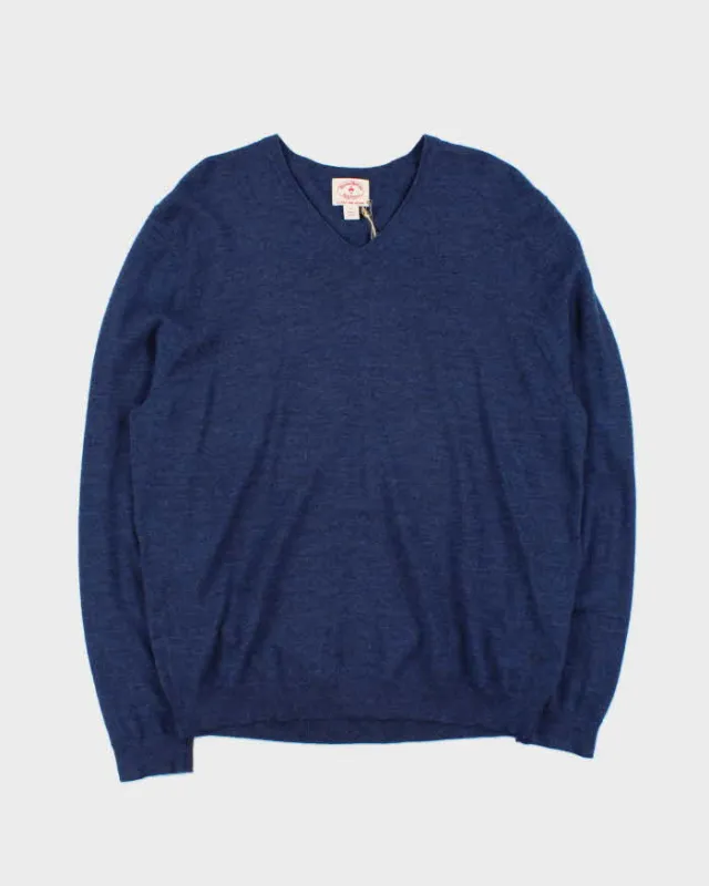 DSWT Vintage Brooks Brothers Extra Fine Merino Wool V-Neck Knit Jumper - L sold by Rokit