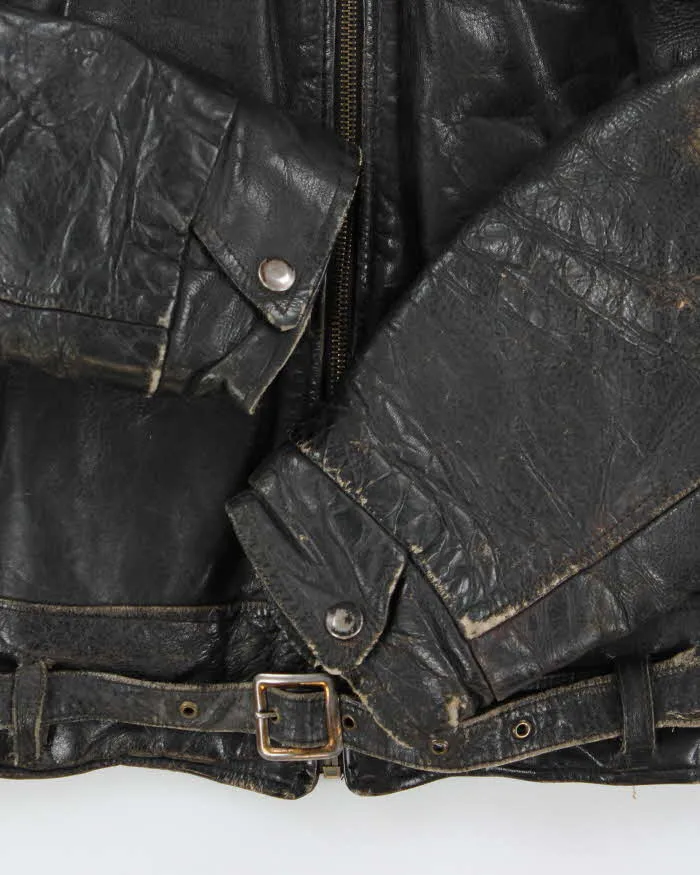 Vintage 1950s Shearling Lined Horsehide Leather Belted Biker Jacket - L sold by Rokit product image thumbnail 3