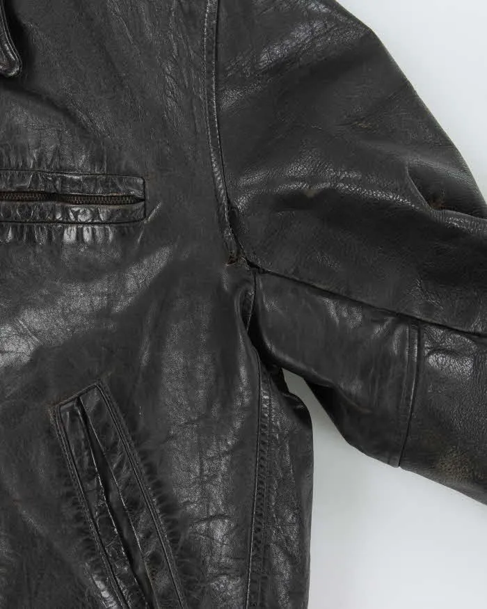 Vintage 1950s Shearling Lined Horsehide Leather Belted Biker Jacket - L sold by Rokit product image thumbnail 5