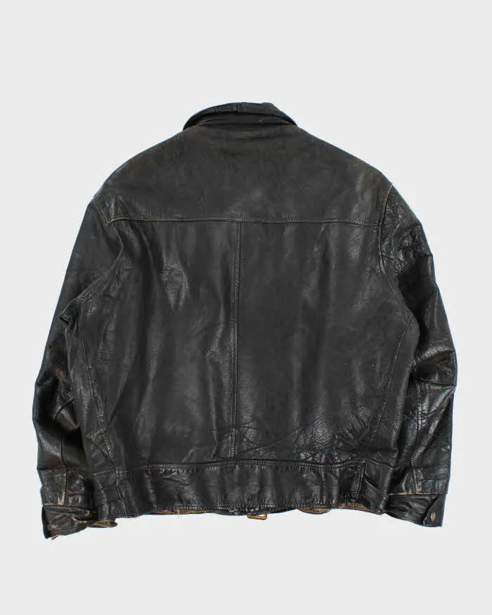 Vintage 1950s Shearling Lined Horsehide Leather Belted Biker Jacket - L sold by Rokit product image thumbnail 2