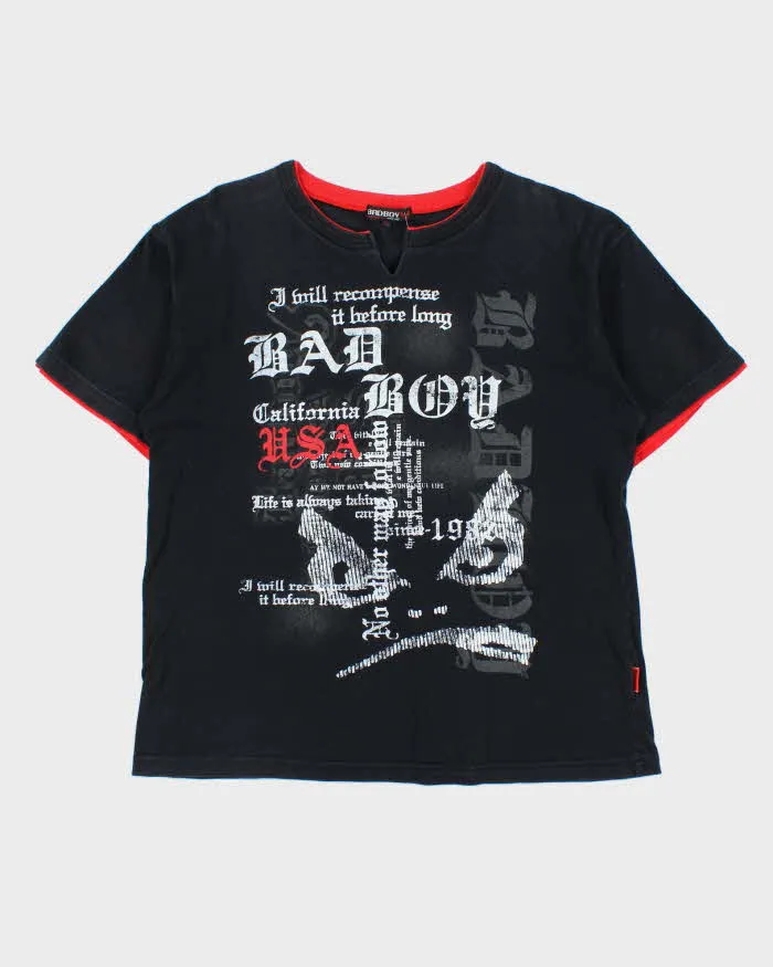 Vintage Y2K 00s BadBoy Gothic Double Layer T-Shirt - L sold by Rokit