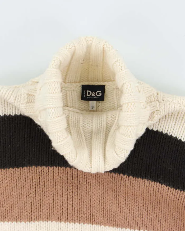 Vintage 1990s D&G Chunky Striped Wool Knit Roll-Neck Jumper - S sold by Rokit product image thumbnail 3