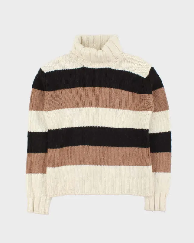 Vintage 1990s D&G Chunky Striped Wool Knit Roll-Neck Jumper - S sold by Rokit