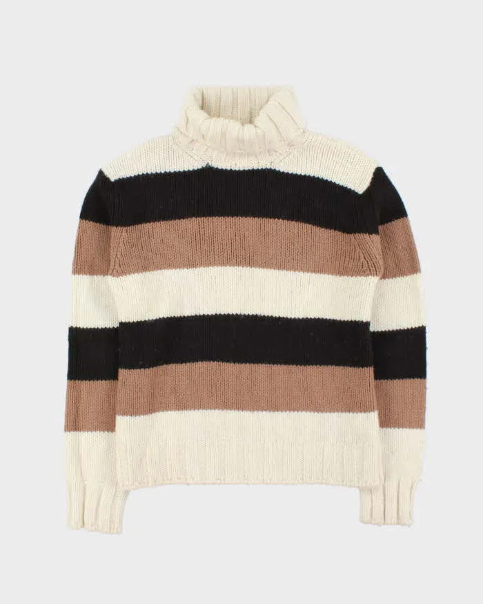 Vintage 1990s D&G Chunky Striped Wool Knit Roll-Neck Jumper - S sold by Rokit