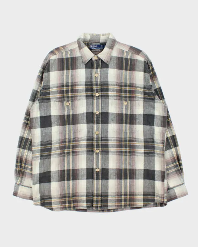 Vintage 1980s Polo Ralph Lauren Oversized Long Sleeve Flannel Shirt - L sold by Rokit