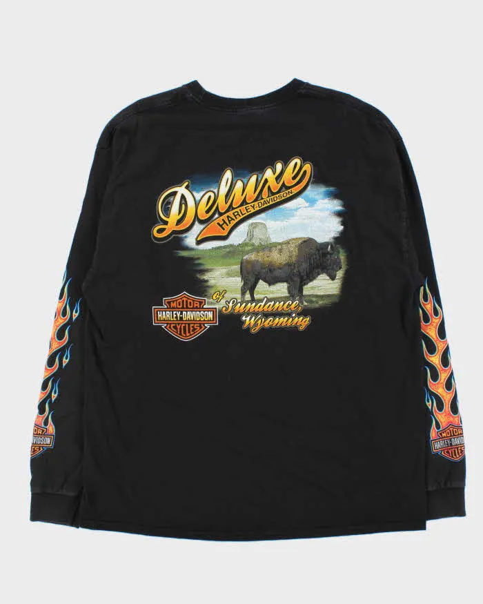 Vintage Harley Davidson Wyoming Flame Graphic Long Sleeve T-Shirt - XL sold by Rokit product image thumbnail 2