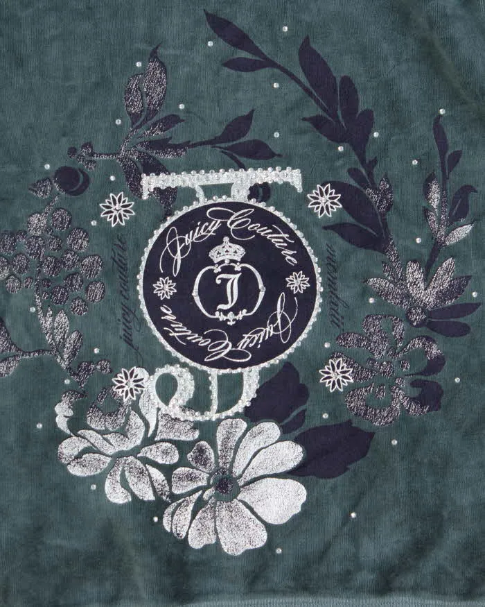 DSWT Vintage Y2K Women's Juicy Couture Rhinestone Velour Zip-Up Hoodie - L sold by Rokit product image thumbnail 5