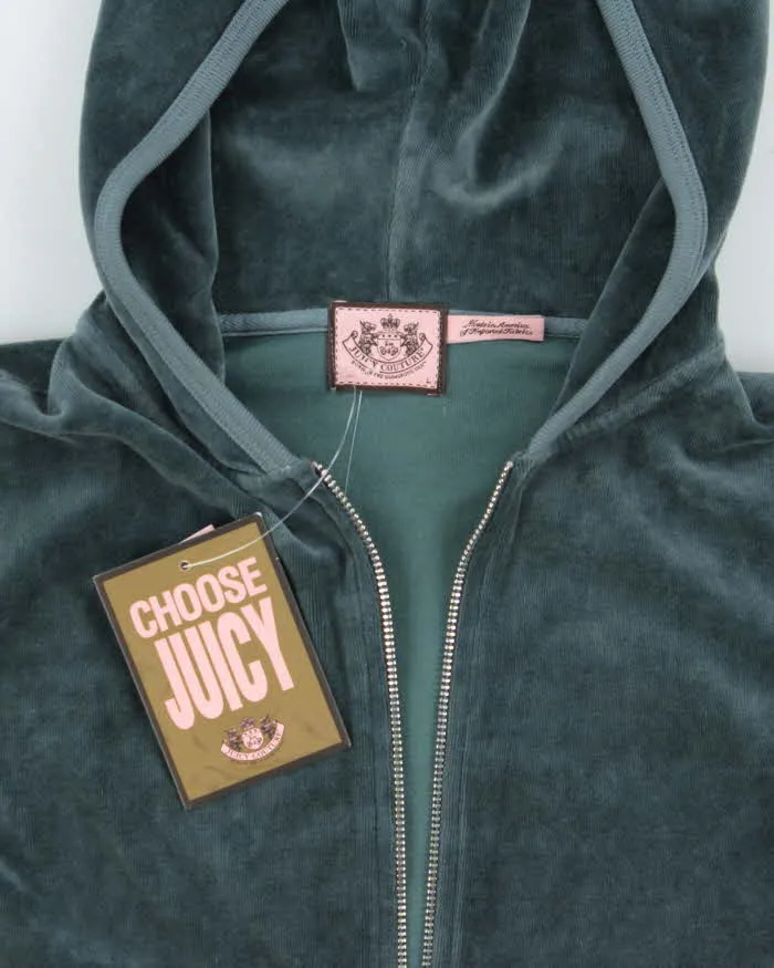 DSWT Vintage Y2K Women's Juicy Couture Rhinestone Velour Zip-Up Hoodie - L sold by Rokit product image thumbnail 3