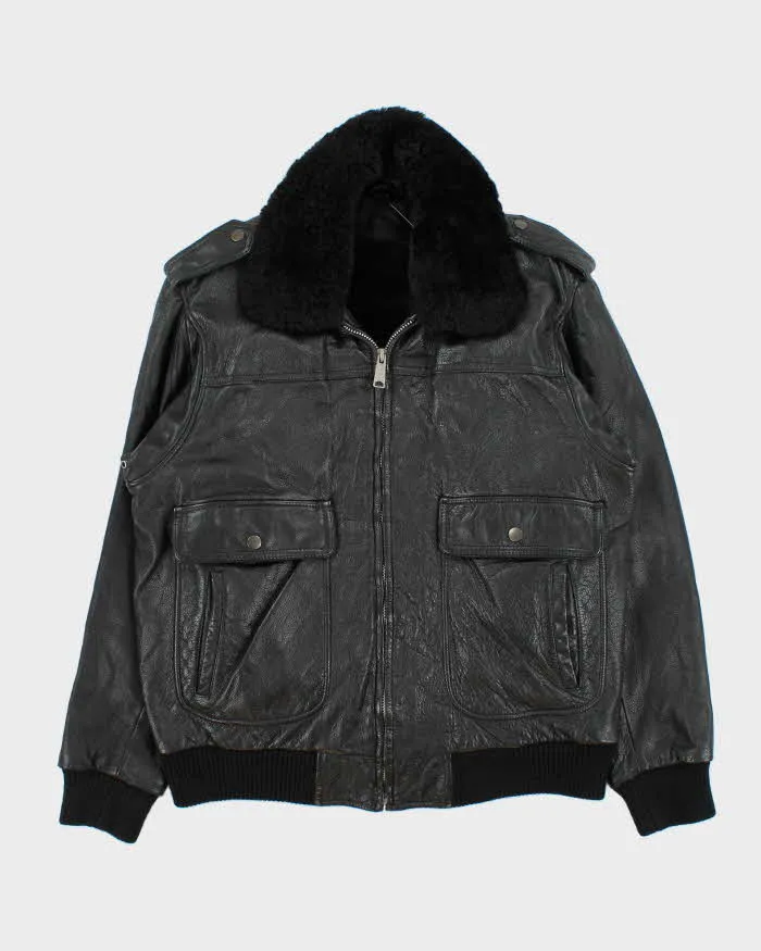 Vintage 1990s Cowhide Leather G-1 Japan Airforce Shearling Flight Jacket - L sold by Rokit