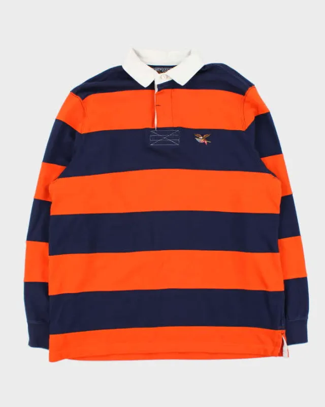 Vintage Y2K 00s American Living Sriped Heavyweight Long Sleeve Rugby Shirt - L sold by Rokit