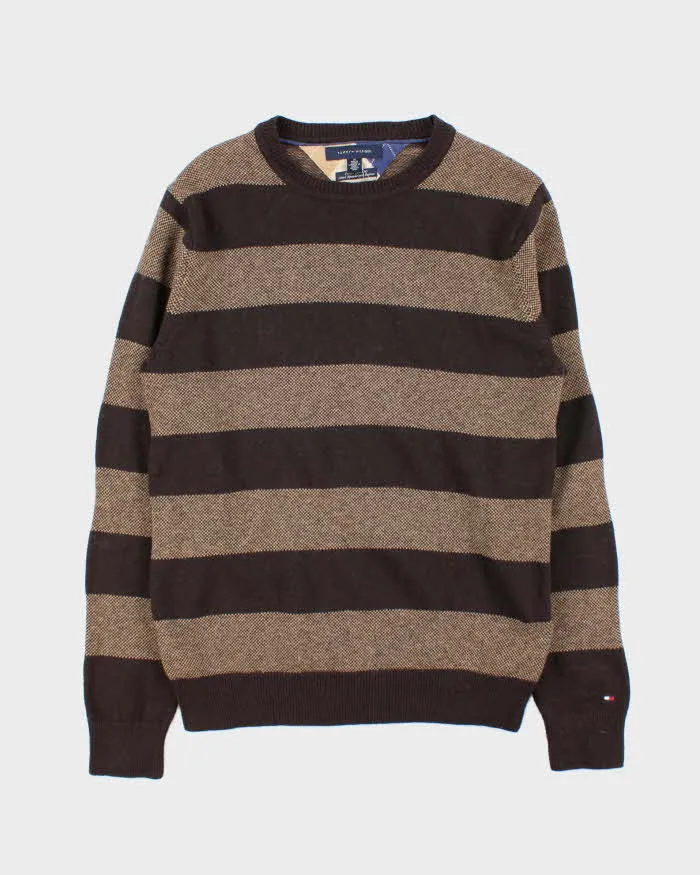 Vintage Y2K 00s Tommy Hilfiger Striped Wool Oversized Crewneck Knit Jumper - M sold by Rokit