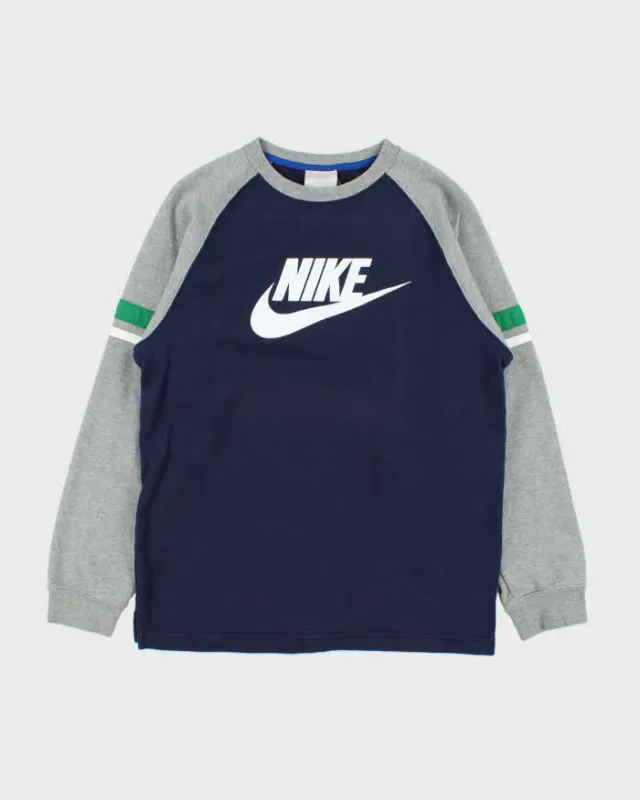 Vintage Y2K 00s Nike Spell Out Two-Tone Crewneck Sweatshirt - L sold by Rokit