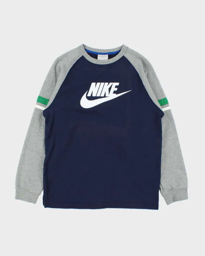 Vintage Y2K 00s Nike Spell Out Two-Tone Crewneck Sweatshirt - L sold by Rokit
