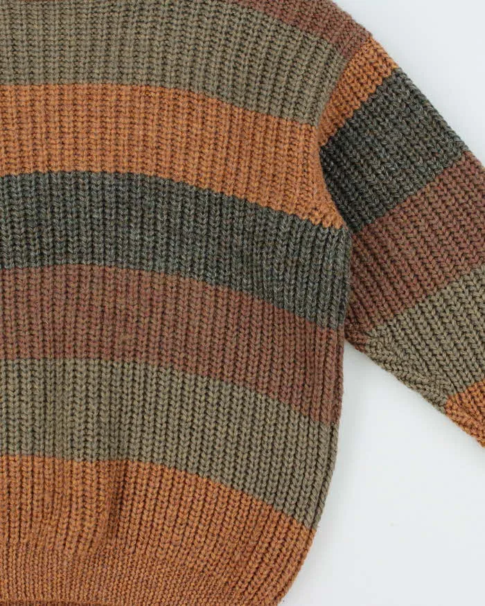 Vintage 1990s Striped Wool Chunky Oversized Hand Knit Jumper - S sold by Rokit product image thumbnail 3