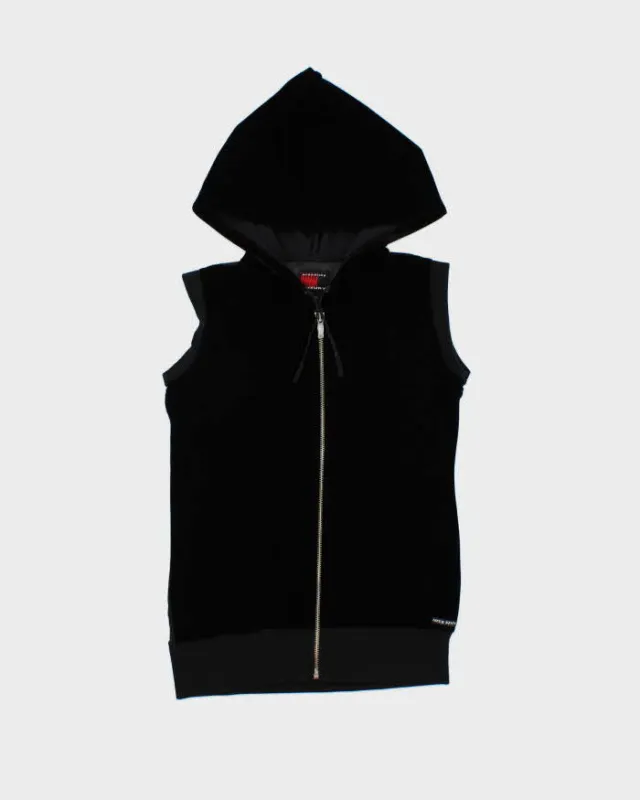 Vintage Y2k 00s Miss Sixty Velvet Sleeveless Mesh Back Hoodie - S sold by Rokit