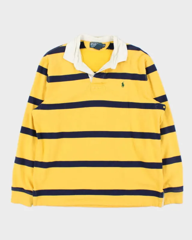 Vintage Y2K 00s Polo Ralph Lauren Striped Long Sleeve Rugby Shirt - L sold by Rokit
